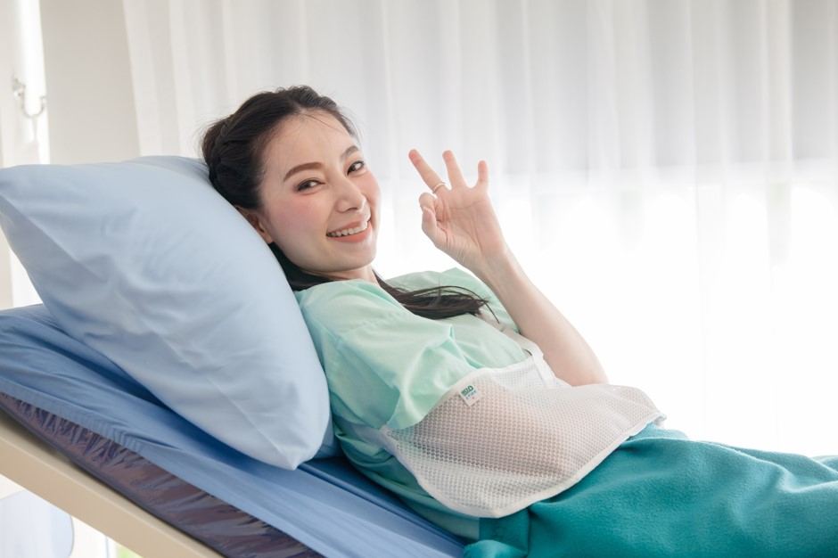 A smiling patient